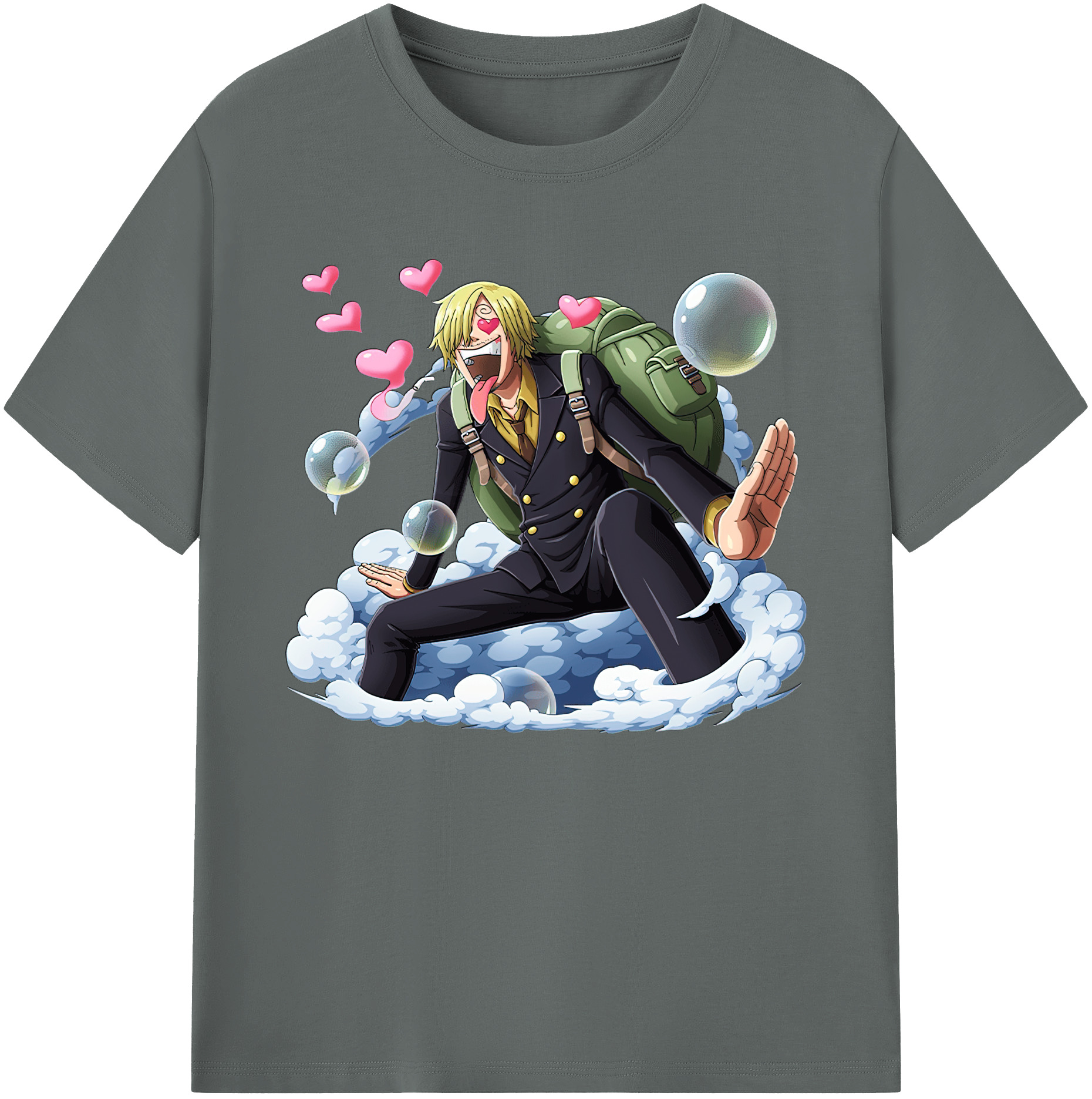 （画像用） ワンピース サンジ ONE PIECE Sanji 綿100％ メンズ半袖Tシャツ｜肌触りやわらか＆通気性